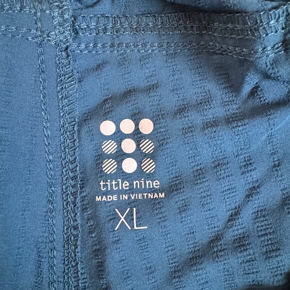 Title Nine Slaycation Wide Leg Cropped Pants Size XL NEW Deep Lagoon Textured - Picture 13 of 16